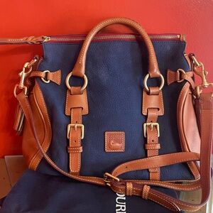 Dooney & Bourke Jones Nubuck Navy Leather Satchel